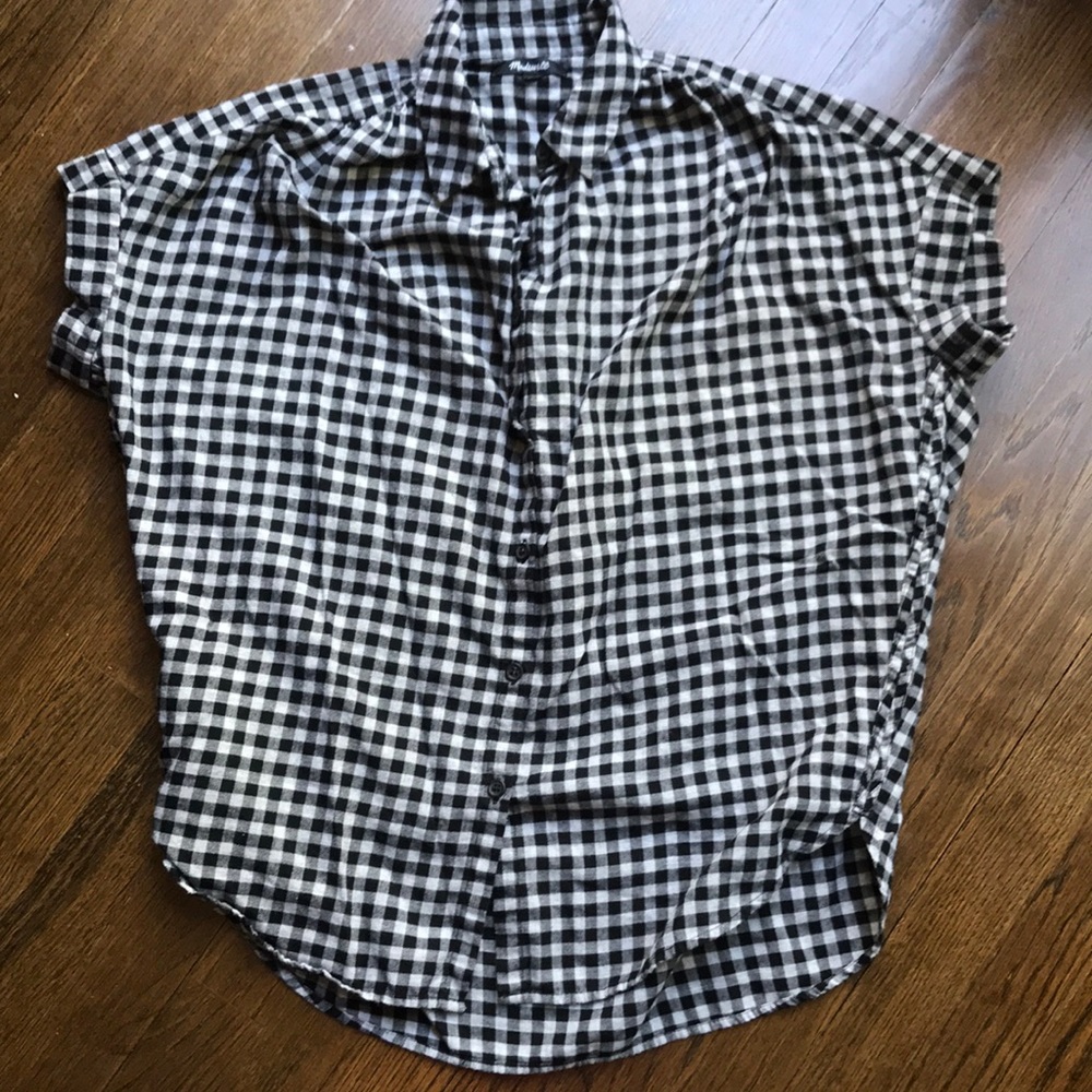 Madewell check short sleeve button down flannel